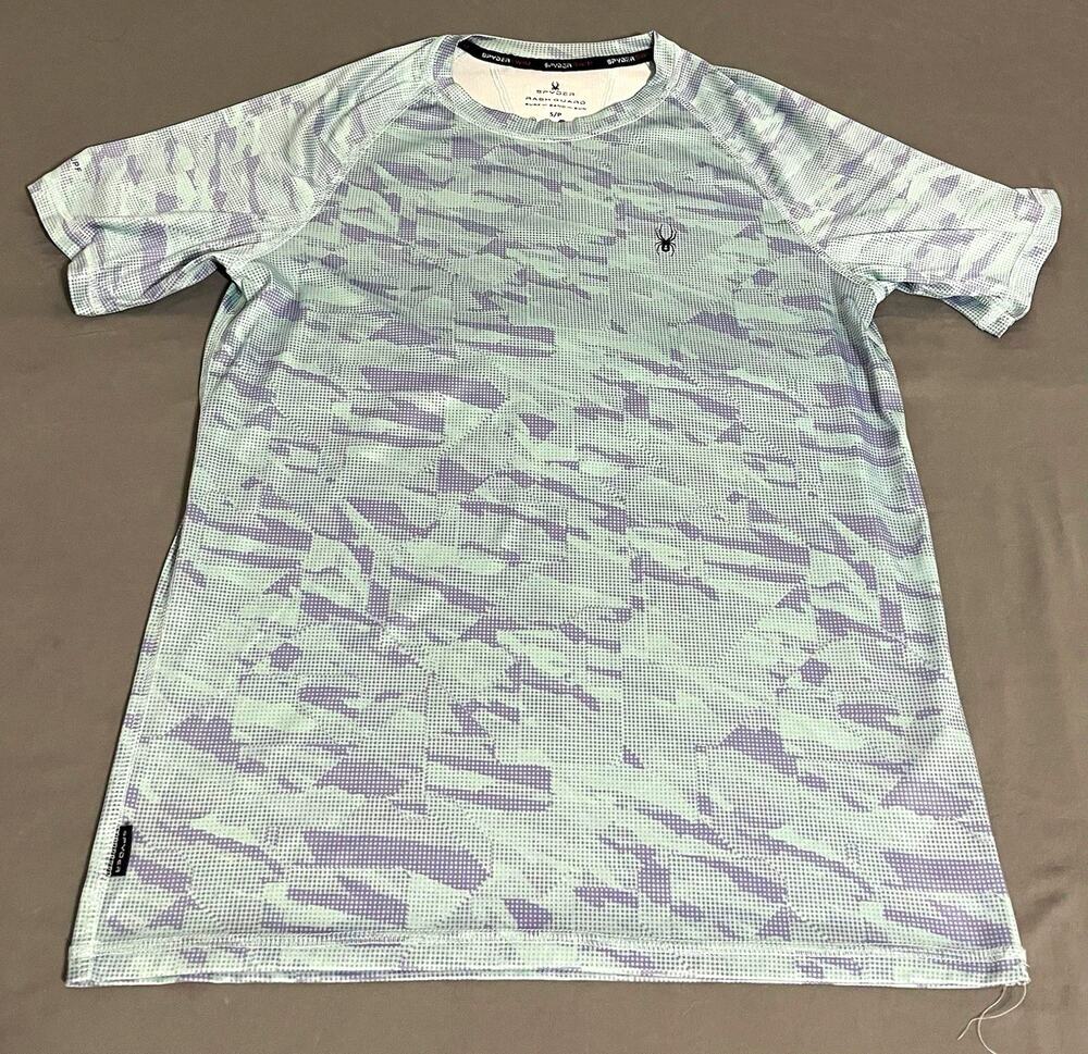 Spyder Rash Guard Mens Small S UPF 30 Short Sleeve Surf Shirt